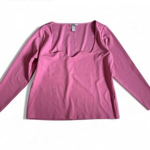 H&M Pink Long Sleeve sweetheart neck Women's Top XXL